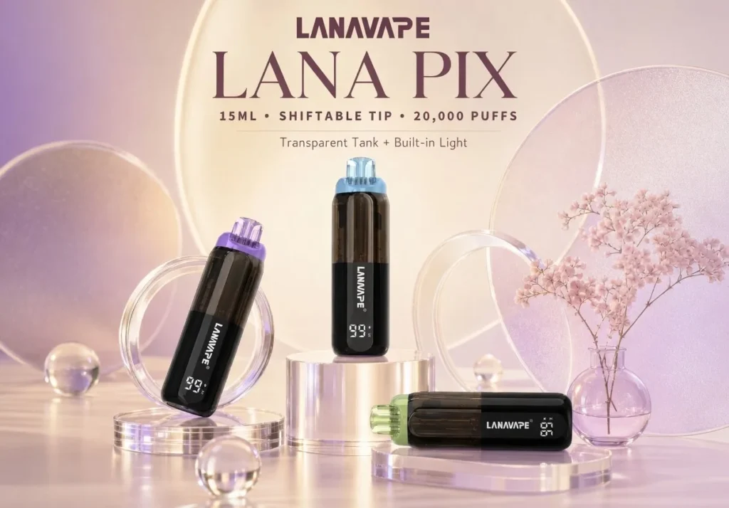 LANA 電子煙煙彈與主機搭配展示,提供詳細的尼古丁濃度選擇指南